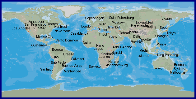 Weltkarte mit Farbschema 2
