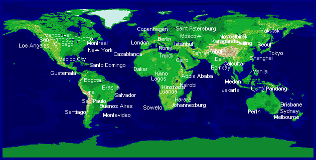 Weltkarte mit Farbschema 3