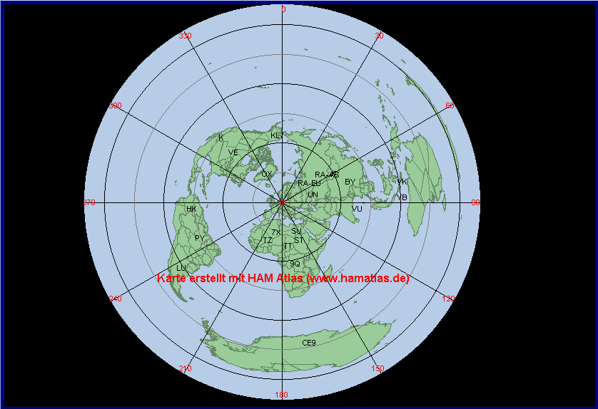 Europa azimuthale Darstellung