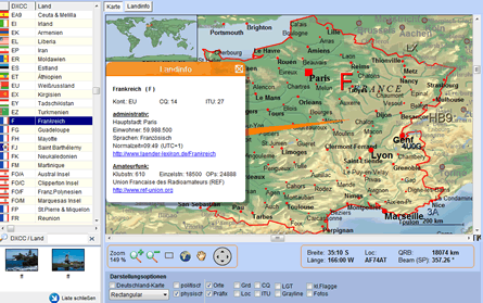 Weltkarte: DXCC-Karte mit DXCC-Informationen