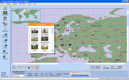 Anzeige mit DXCC-Fotos