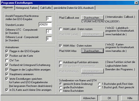 HAM Office-Optionen