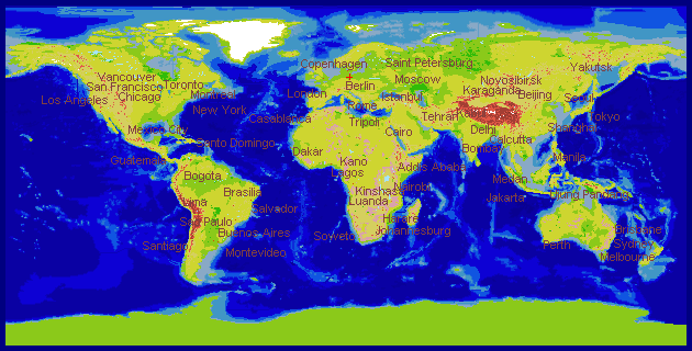 Weltkarte mit Farbschema 8
