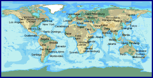 Weltkarte mit Farbschema 10