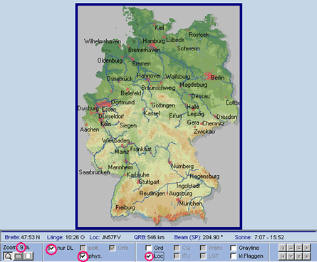 physische Deutschlandkarte