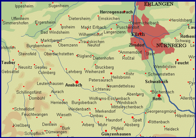 Deutschlandkarte physische Darstellung