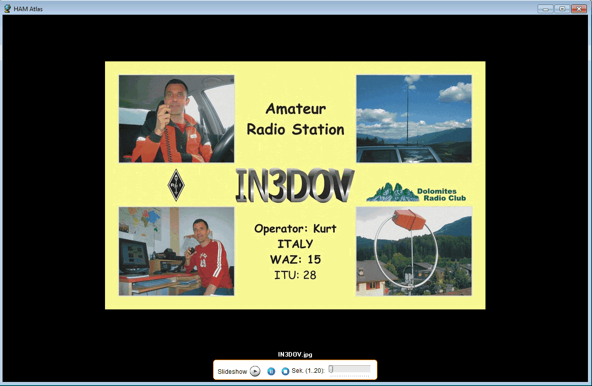 Anzeige der QSL-Karten