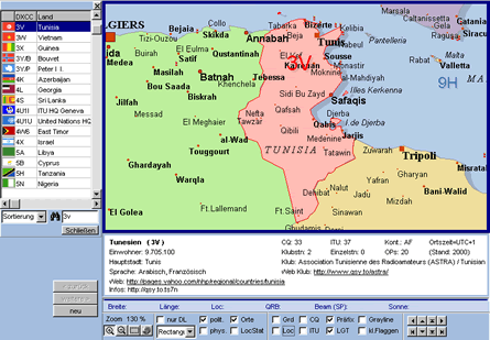 Weltkarte: DXCC-Karte mit DXCC-Informationen