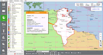 Weltkarte: DXCC-Karte mit DXCC-Informationen