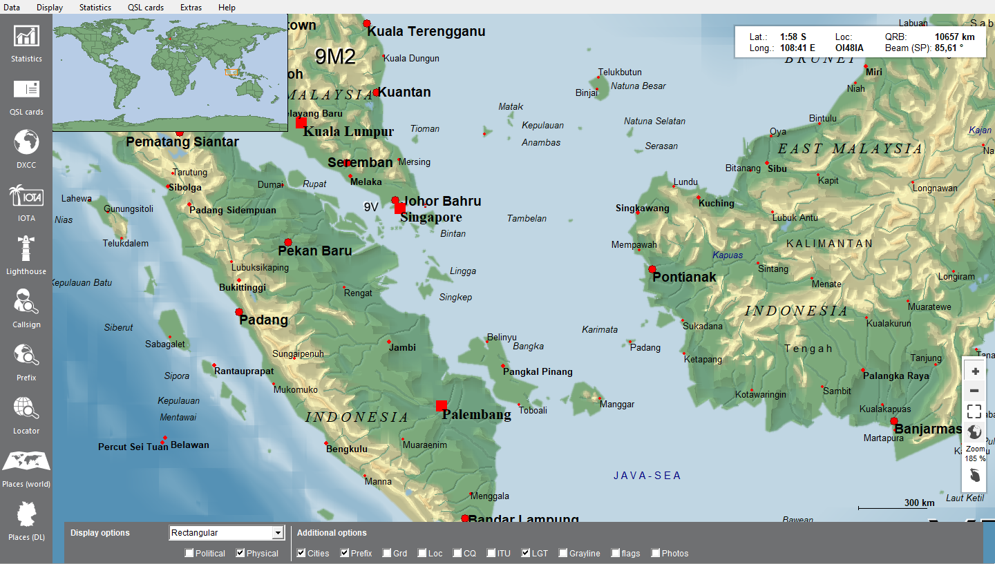 World map physical view